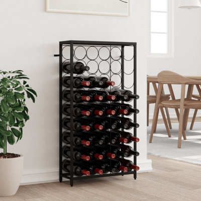 Walplus Wine Rack For 45 Bottles Black 54X18X100 Cm Wrought Iron - image 1