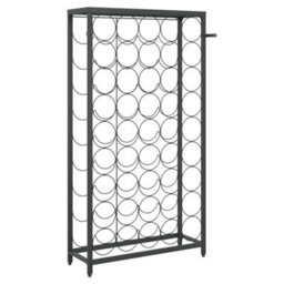 Walplus Wine Rack For 45 Bottles Black 54X18X100 Cm Wrought Iron - thumbnail 5