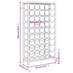 Walplus Wine Rack For 45 Bottles Black 54X18X100 Cm Wrought Iron - thumbnail 7