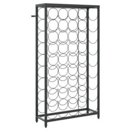 Walplus Wine Rack For 45 Bottles Black 54X18X100 Cm Wrought Iron - thumbnail 2