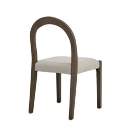 Elena Set Of 2 Oatmeal Effect Fabric Dining Chairs With Silver Oak Frame - thumbnail 4