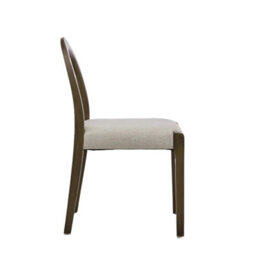 Elena Set Of 2 Oatmeal Effect Fabric Dining Chairs With Silver Oak Frame - thumbnail 3