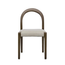 Elena Set Of 2 Oatmeal Effect Fabric Dining Chairs With Silver Oak Frame - thumbnail 2