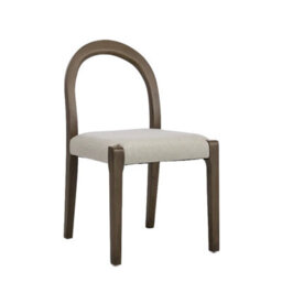 Elena Set Of 2 Oatmeal Effect Fabric Dining Chairs With Silver Oak Frame - thumbnail 1