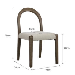Elena Set Of 2 Oatmeal Effect Fabric Dining Chairs With Silver Oak Frame - thumbnail 8