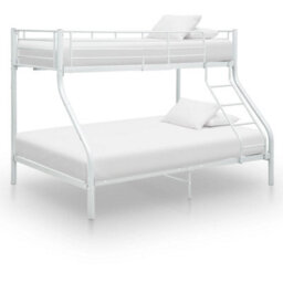 Berkfield Bunk Bed Frame White Metal 140X200 Cm/90X200 Cm - thumbnail 1