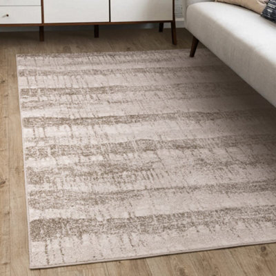 The Rug Edit Opal Abstract Stripe Beige Living Room Rug - 200X275Cm - image 1
