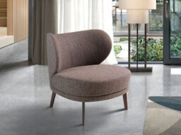 Angel Cerda Stylish Brown Fabric Armchair For Modern Interiors - thumbnail 2