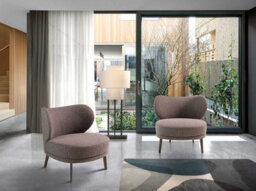 Angel Cerda Stylish Brown Fabric Armchair For Modern Interiors - thumbnail 3