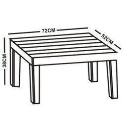 Urbn-Garden Urbngarden 72Cm Width Black Rattan Coffee Table Wood Look Top Outdoor Garden Balcony Patio - thumbnail 5