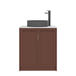 Royal Bathrooms Royal Bathroom Elmore 700mm Terracotta Clay Freestanding Countertop Bathroom Vanity Unit 2 Door With Art Round Basin - thumbnail 7