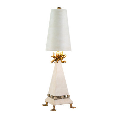 Luminosa Lighting Elstead Leda 1 Light Table Lamp Cream, E27 - image 1