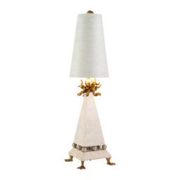 Luminosa Lighting Elstead Leda 1 Light Table Lamp Cream, E27 - thumbnail 1