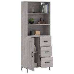 Berkfield Highboard Grey Sonoma 69.5X34X180 Cm Engineered Wood - thumbnail 3