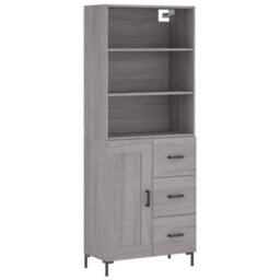 Berkfield Highboard Grey Sonoma 69.5X34X180 Cm Engineered Wood - thumbnail 2