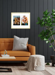 12X10 Inch 2 Opening Photo Collage Frame, Display Two 7X5 Inch Photos, Multi Aperture Family Picture Frame, Gold - thumbnail 3