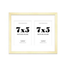 12X10 Inch 2 Opening Photo Collage Frame, Display Two 7X5 Inch Photos, Multi Aperture Family Picture Frame, Gold - thumbnail 2