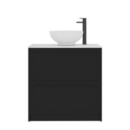 Royal Bathrooms Royal Bathroom Elmore 800mm Matt Nocturne Black Freestanding Countertop Bathroom Vanity Unit 2 Drawer With Breeze Basin - thumbnail 7