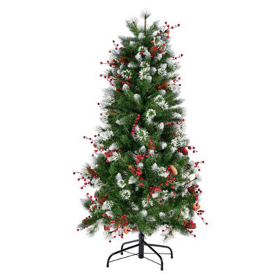 So 180Cm Lisbon Pine Tree, Hard Needle Mix With Pvc, 535 Tips, 48Pcs Berries And Cones - image 1