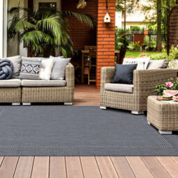 Homeart Outdoor Rugs Easy Cleaning Area Rugs For Balcony,garden,picnic,uv Weather Resistant D.blue Cream, 120 X 170 Cm - thumbnail 3