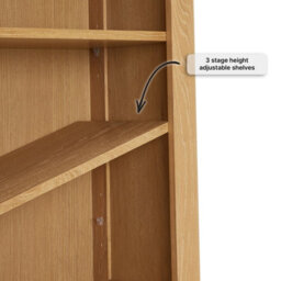 The Furniture Market Marbury Oak Tall Narrow Bookcase With 1 Door Cupboard - thumbnail 5