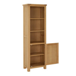 The Furniture Market Marbury Oak Tall Narrow Bookcase With 1 Door Cupboard - thumbnail 4