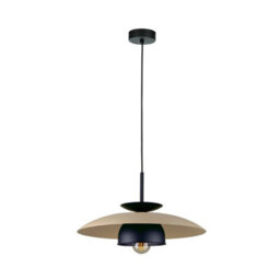 Luminosa Lighting Luminosa Zenya Dome Pendant Ceiling Light Beige, Black 1X E27 - thumbnail 1