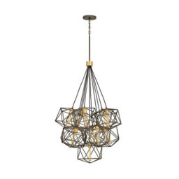 Luminosa Lighting Elstead Hinkley Astrid Cluster Pendant Ceiling Light Metallic Matte Bronze With Deluxe Gold Accents, -