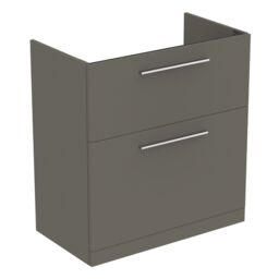Ideal Standard I.life A Matt Quartz Grey Freestanding Vanity Unit & Basin Set With 2 Chrome Effect Handle (W)840mm (H)853mm - thumbnail 3