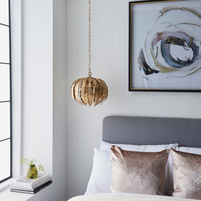 Luminosa Lighting Luminosa Delphine Decorative Gold Layered Leaf Ceiling Pendant Light - image 1