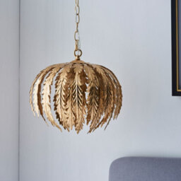 Luminosa Lighting Luminosa Delphine Decorative Gold Layered Leaf Ceiling Pendant Light - thumbnail 2