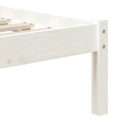 Berkfield Bed Frame White Solid Wood 90X190 Cm 3Ft Single - thumbnail 6