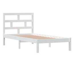 Berkfield Bed Frame White Solid Wood 90X190 Cm 3Ft Single - thumbnail 3