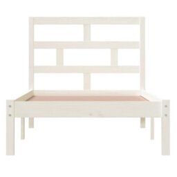 Berkfield Bed Frame White Solid Wood 90X190 Cm 3Ft Single - thumbnail 4