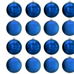 Christmas Tree World 15Cm Blue Bauble Set Shiny/matt (20 Pc) - thumbnail 3