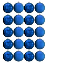 Christmas Tree World 15Cm Blue Bauble Set Shiny/matt (20 Pc) - thumbnail 2