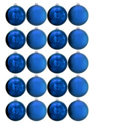 Christmas Tree World 15Cm Blue Bauble Set Shiny/matt (20 Pc) - thumbnail 1