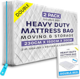 volila 2 Pack Double Mattress Storage Bag With Zipper - Waterproof Mattress Storage Cover, Moving House - thumbnail 1