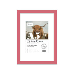 A5 Pink Picture Frame With Mount For A6 (10.5 X 14.8Cm - 4.1 X 5.8In) Poster, Photo, Artwork, Or Print. - thumbnail 1