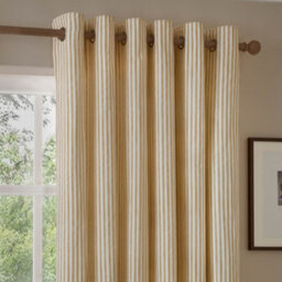 Yard Hebden Striped Cotton Eyelet Curtains, Honey Yellow, (W) 168 X (D) 183Cm - thumbnail 4