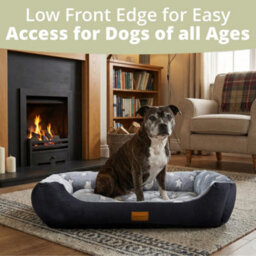 Daisy & Max Large Dog Bed ( 89X64Cm), Soft Rectangle Pet Bed With Non-Slip Base, Soft Cushion Raised Sides, Washable Dog Sofa - thumbnail 5