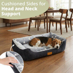 Daisy & Max Large Dog Bed ( 89X64Cm), Soft Rectangle Pet Bed With Non-Slip Base, Soft Cushion Raised Sides, Washable Dog Sofa - thumbnail 6