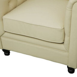 Furniture in Fashion Hertford Chesterfield Faux Leather 1 Seater Sofa In Ivory - thumbnail 7