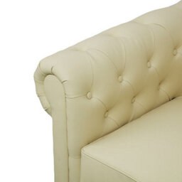 Furniture in Fashion Hertford Chesterfield Faux Leather 1 Seater Sofa In Ivory - thumbnail 6