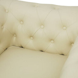 Furniture in Fashion Hertford Chesterfield Faux Leather 1 Seater Sofa In Ivory - thumbnail 5
