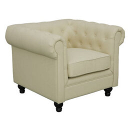 Furniture in Fashion Hertford Chesterfield Faux Leather 1 Seater Sofa In Ivory - thumbnail 4