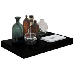 Berkfield Floating Wall Shelves 2 Pcs High Gloss Black 40X23X3.8 Cm Mdf - thumbnail 3