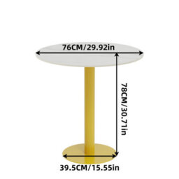 Artloge 76X78Cm Round Sintered Stone Dining Table Breakfast Kitchen Living Room Cafe Bar Furniture - thumbnail 2