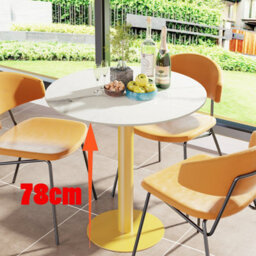 Artloge 76X78Cm Round Sintered Stone Dining Table Breakfast Kitchen Living Room Cafe Bar Furniture
