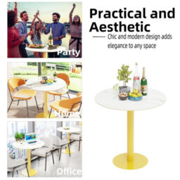Artloge 76X78Cm Round Sintered Stone Dining Table Breakfast Kitchen Living Room Cafe Bar Furniture - thumbnail 7